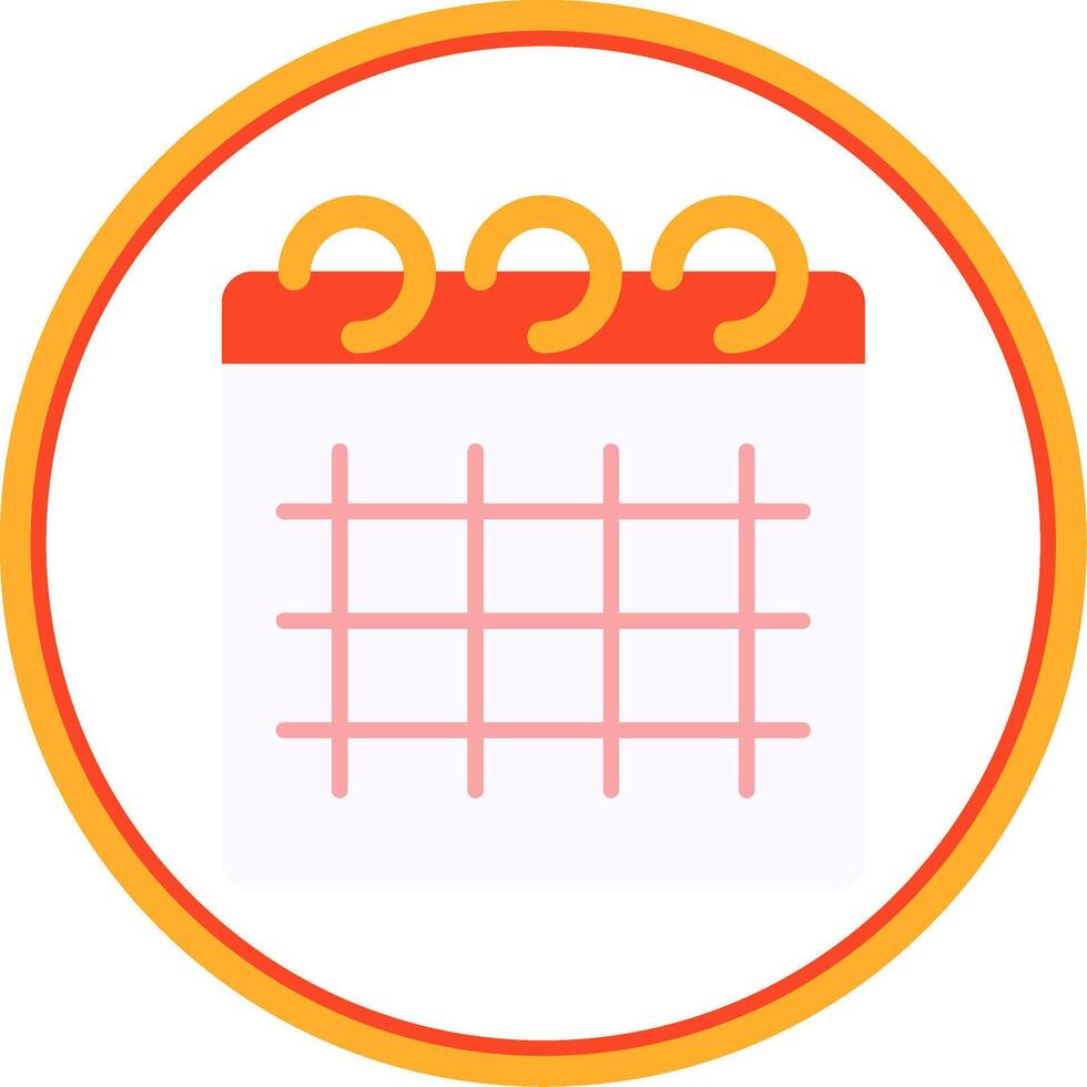 Calendar Flat Circle Icon vector