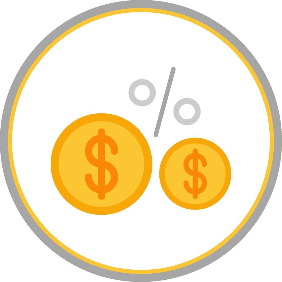 Percentage Flat Circle Icon vector