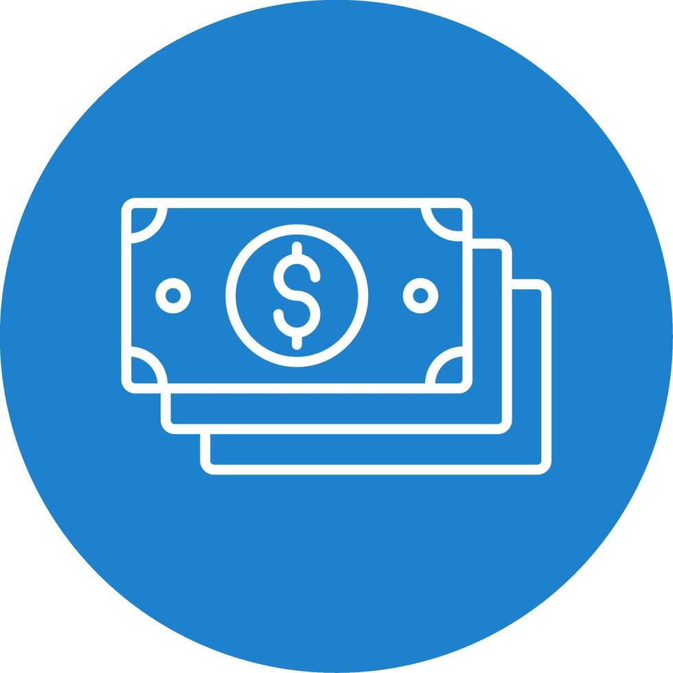 Cash Multi Color Circle Icon vector