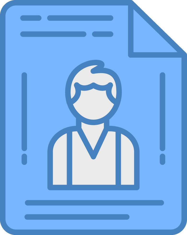 Personal File Line Filled Blue Icon vector