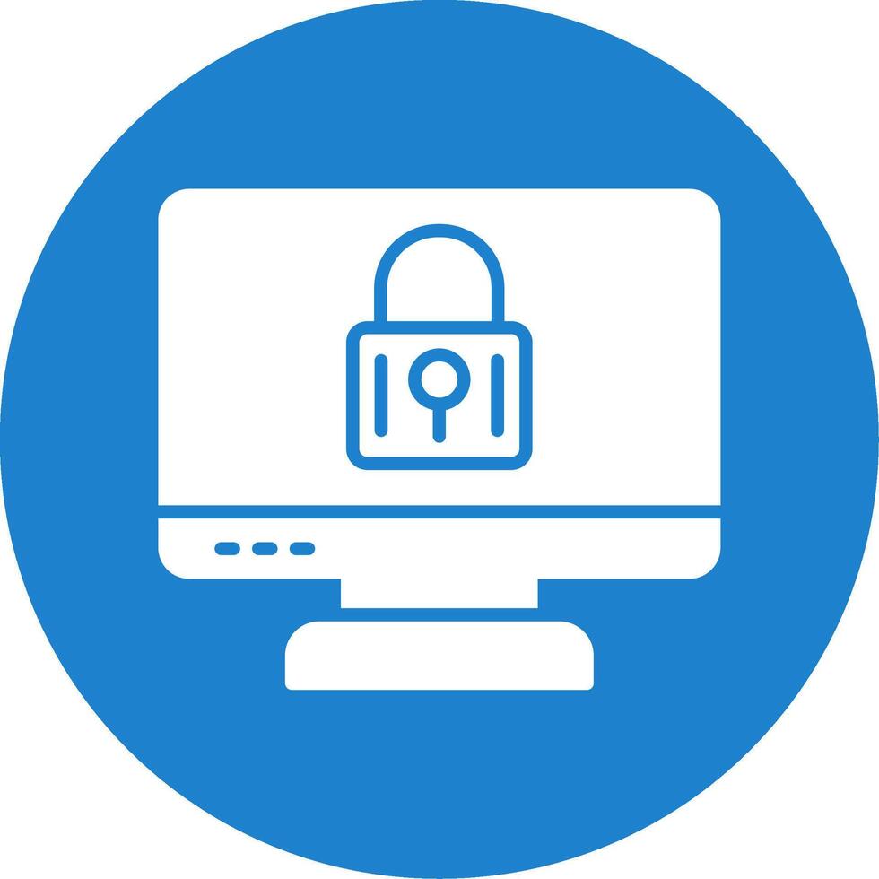 Locked Computer Multi Color Circle Icon vector