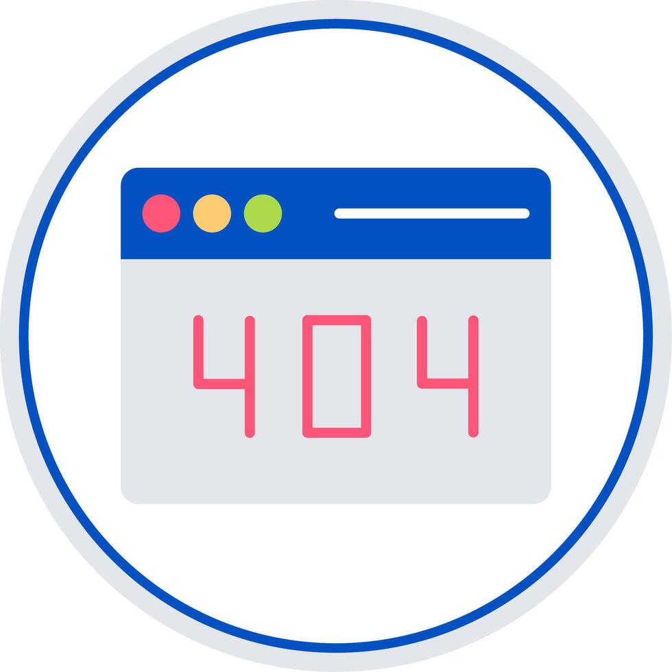 Error 404 Flat Circle Icon vector