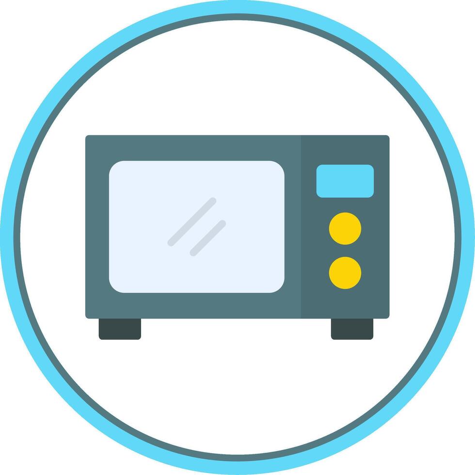 Microwave Flat Circle Icon vector