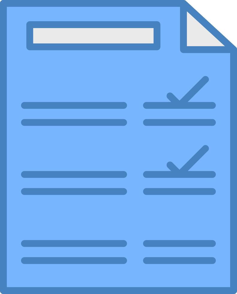 Checklist Line Filled Blue Icon vector