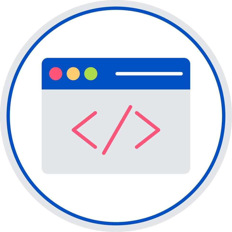 Coding Flat Circle Icon vector