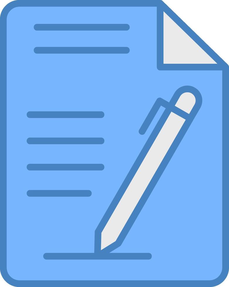 Document Line Filled Blue Icon vector