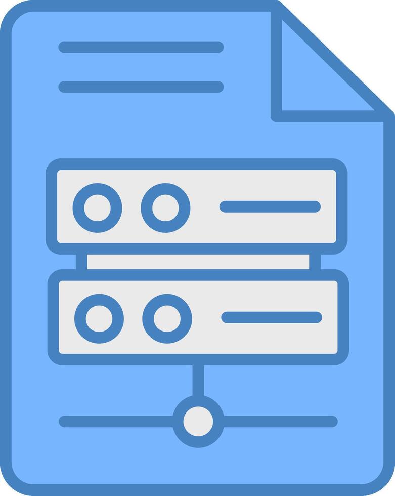 Server Line Filled Blue Icon vector