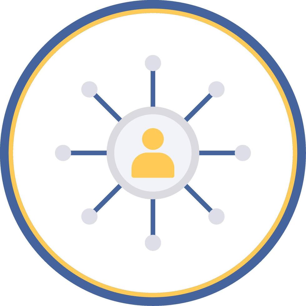 Networking Flat Circle Icon vector