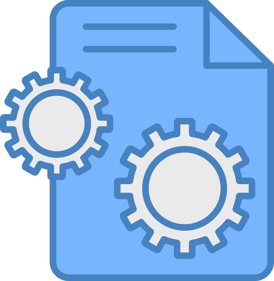 Settings Line Filled Blue Icon vector