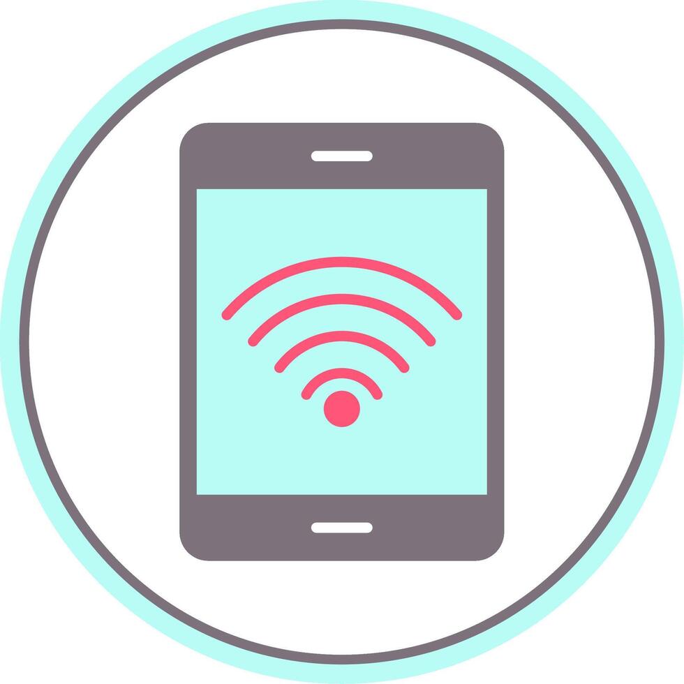 Wifi Signal Flat Circle Icon vector