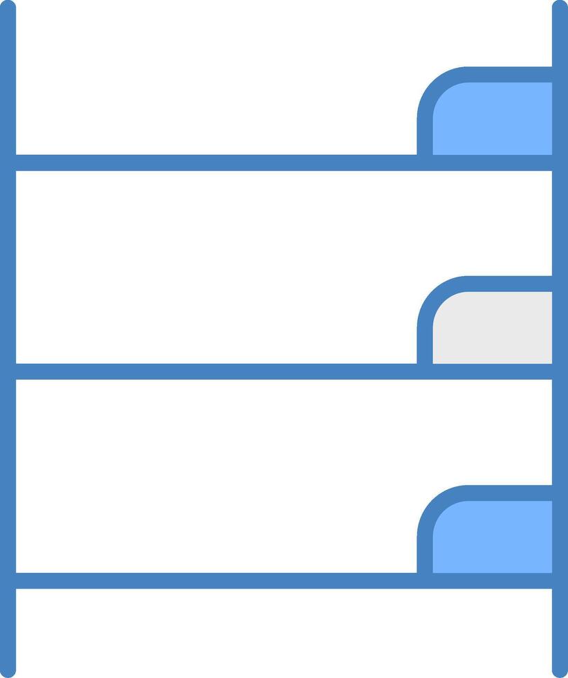 Bunk Bed Line Filled Blue Icon vector