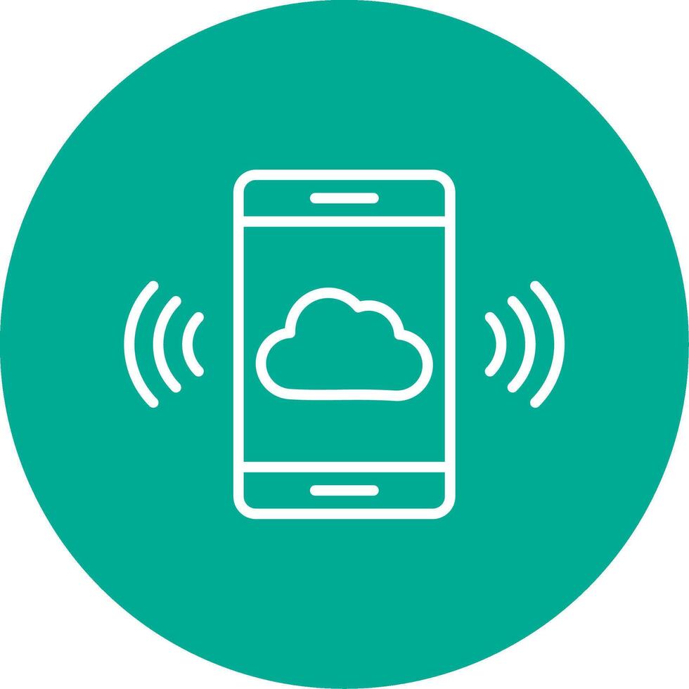 Mobile Cloud Multi Color Circle Icon vector