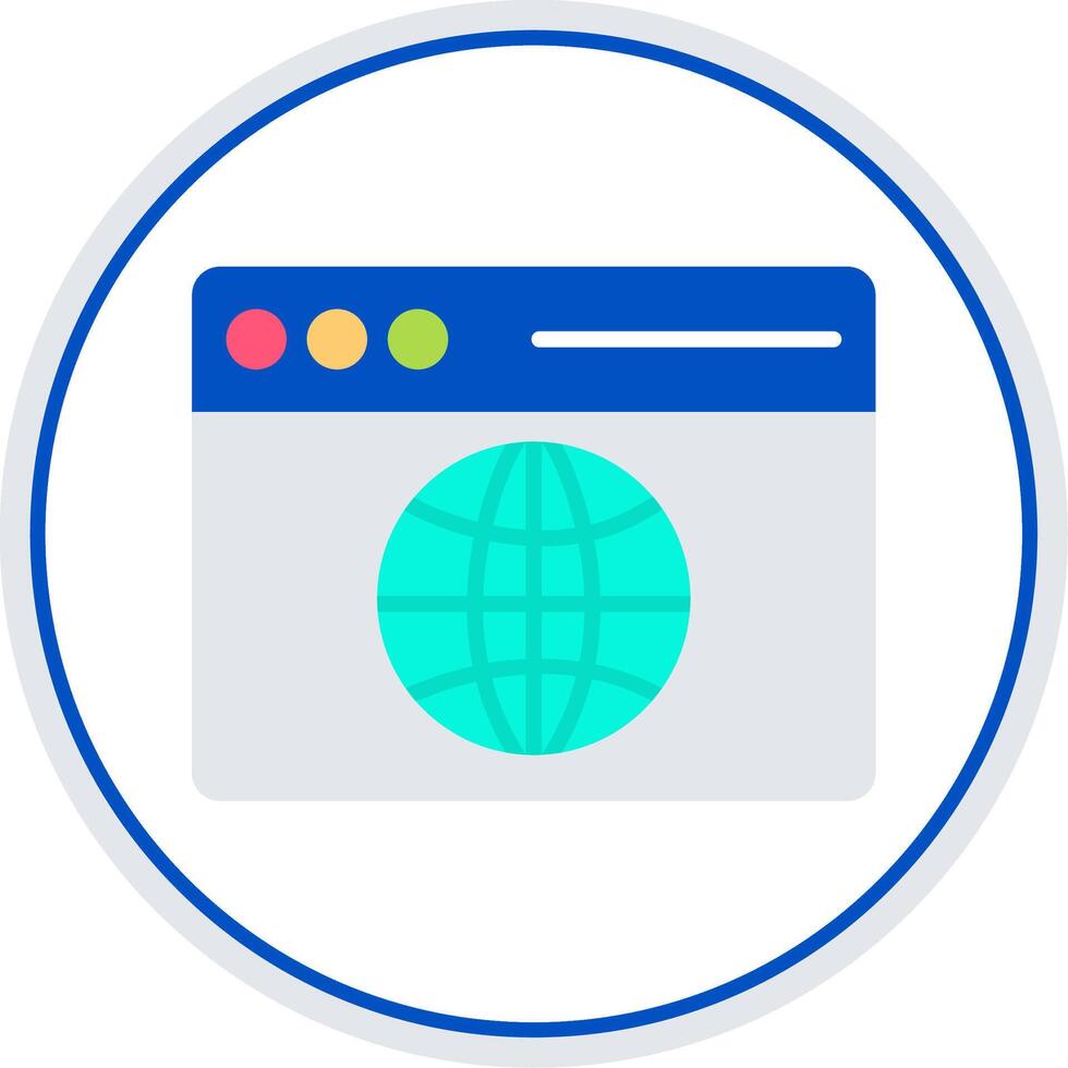 Web Browser Flat Circle Icon vector