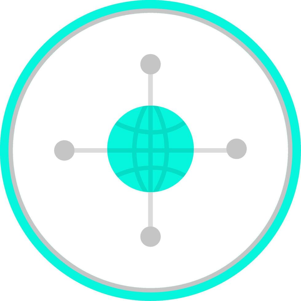 Networking Flat Circle Icon vector