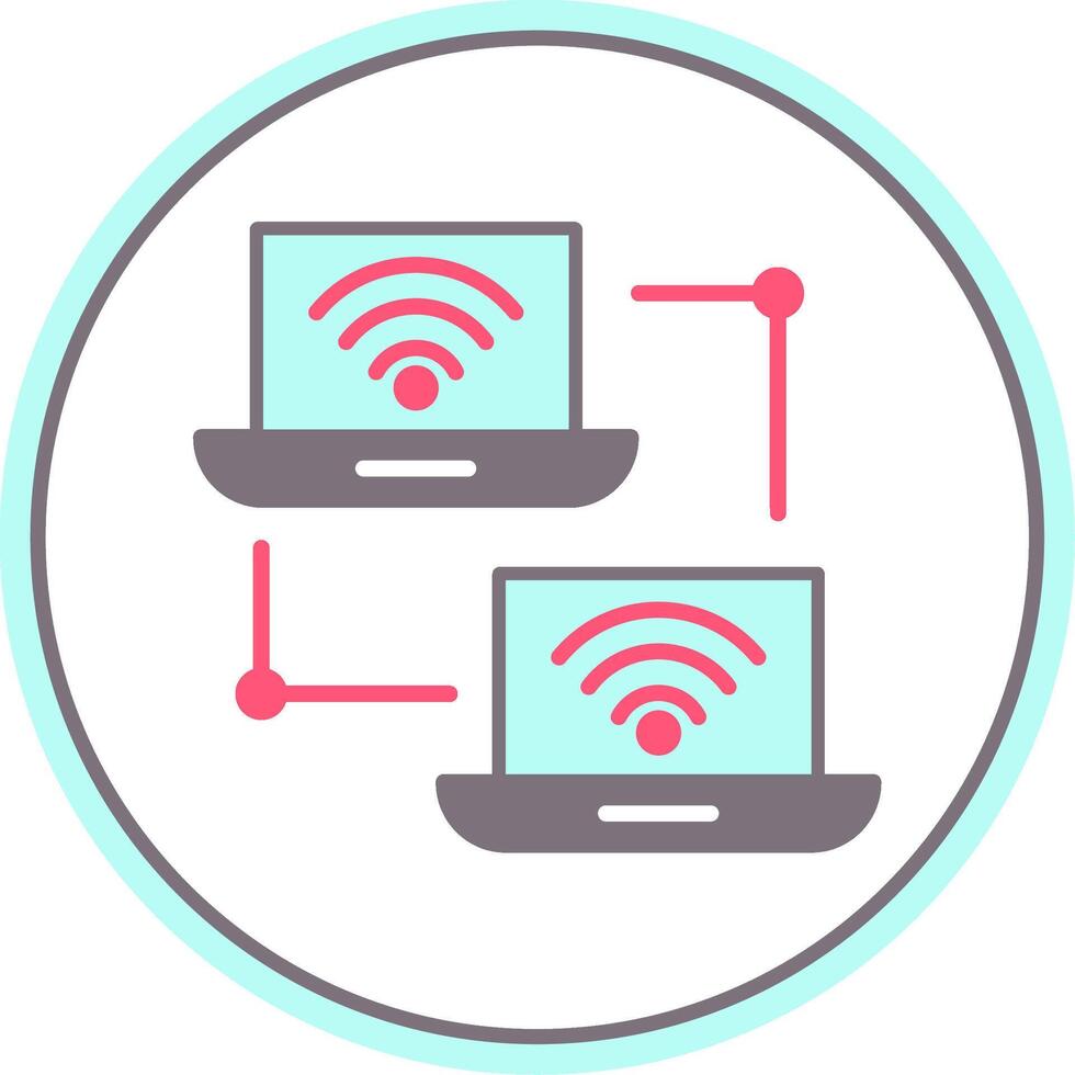 Local Area Network Flat Circle Icon vector