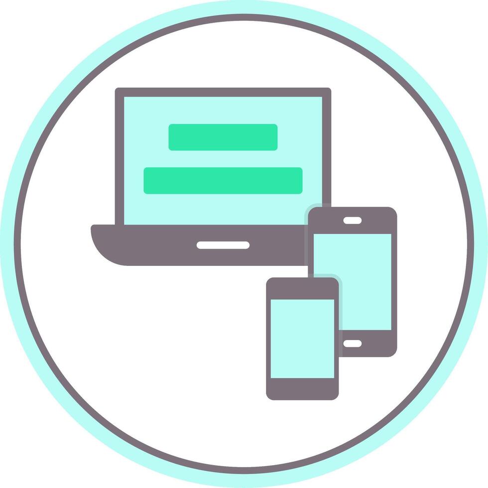 Responsive Website Flat Circle Icon vector