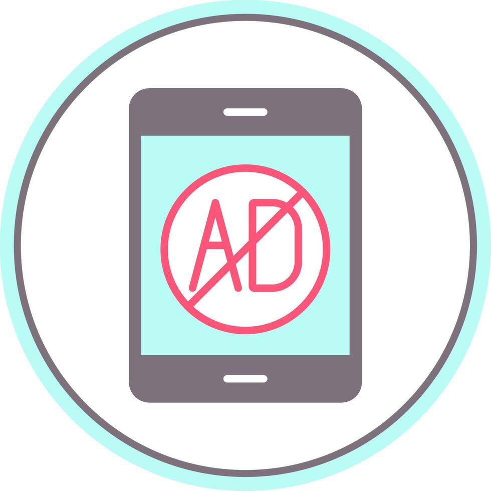 Ad Blocker Flat Circle Icon vector