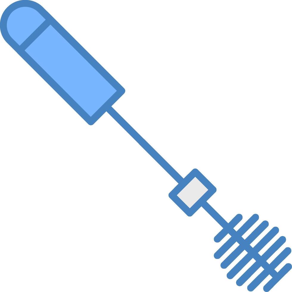 Toilet Brush Line Filled Blue Icon vector