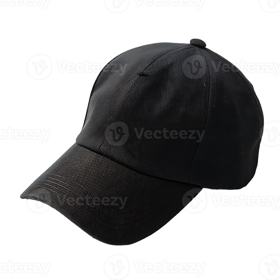 black cap on isolated transparent background png