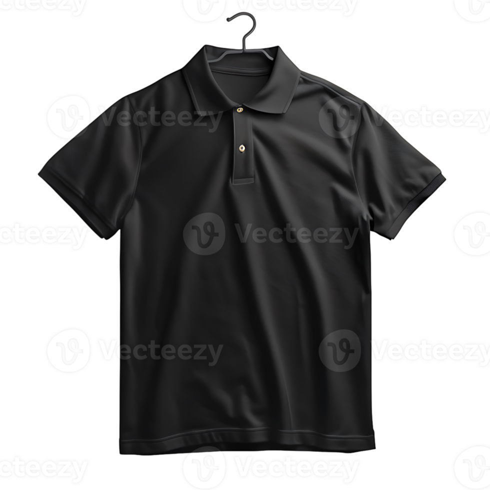 hombre negro polo camisa en aislado transparente antecedentes png