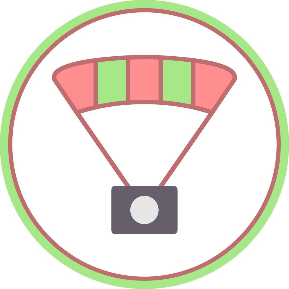 Paragliding Flat Circle Icon vector