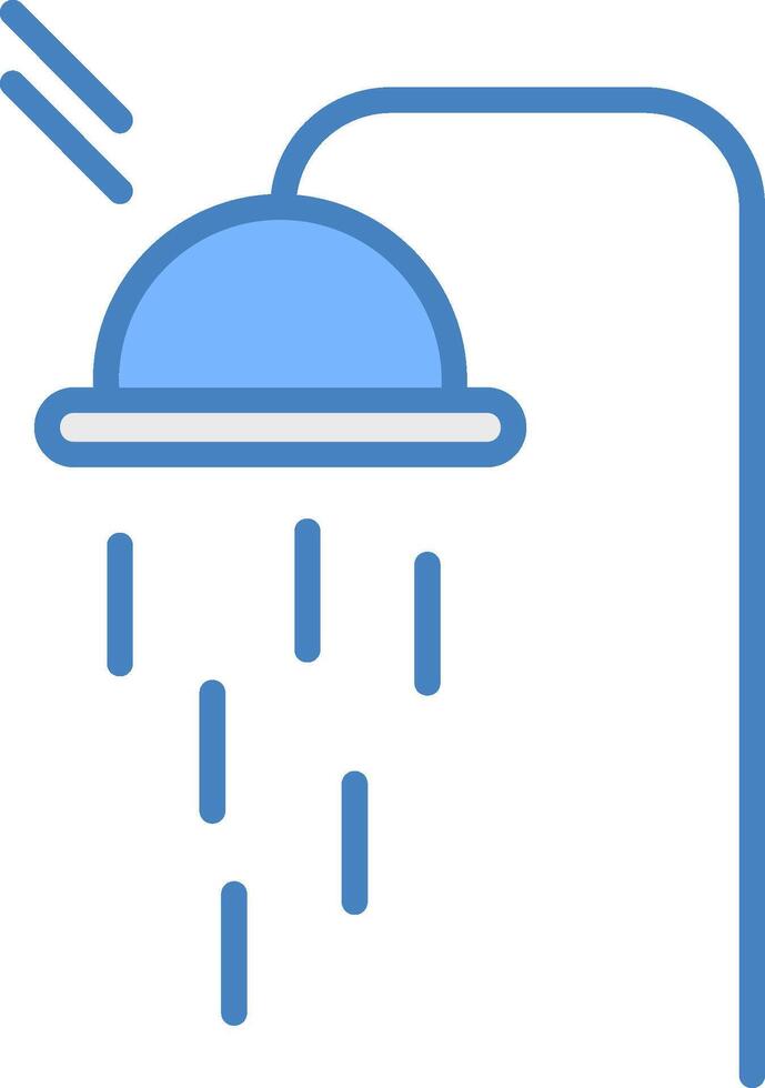 Power Shower Line Filled Blue Icon vector