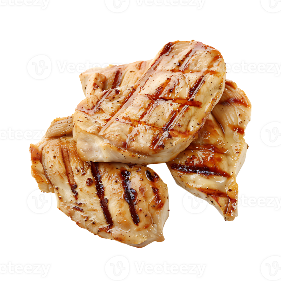 Grilled chicken on isolated transparent background png