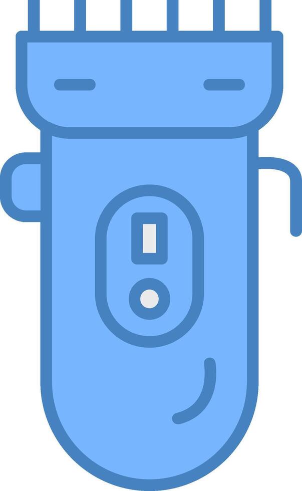 Electric Shaver Line Filled Blue Icon vector