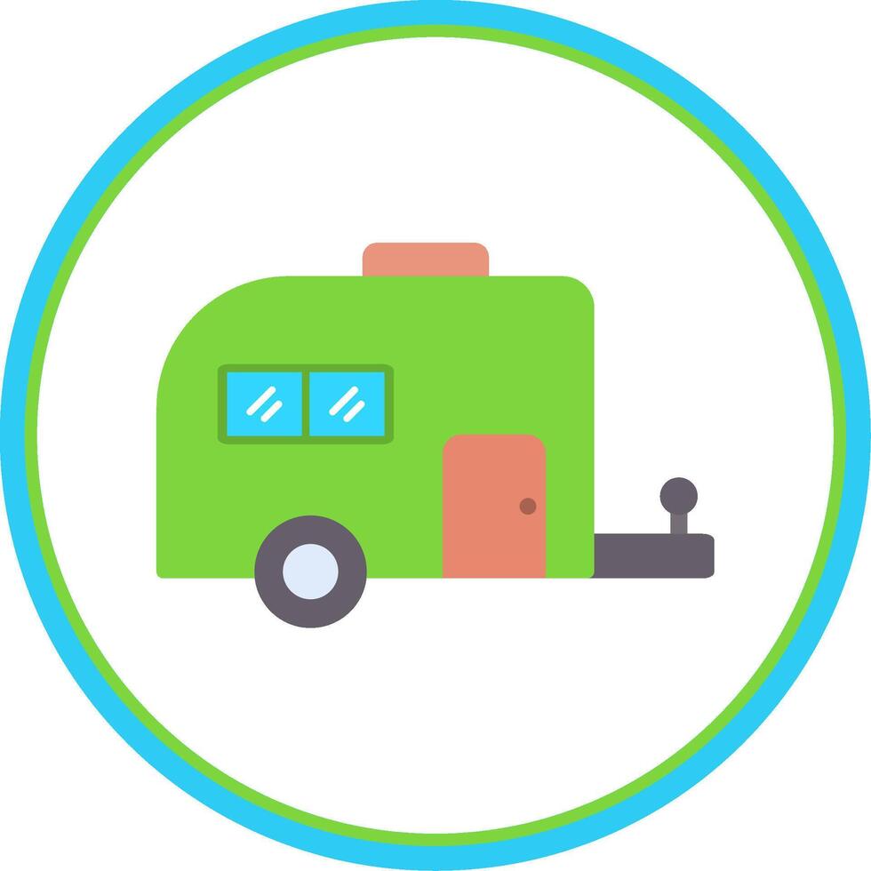 Caravan Flat Circle Icon vector