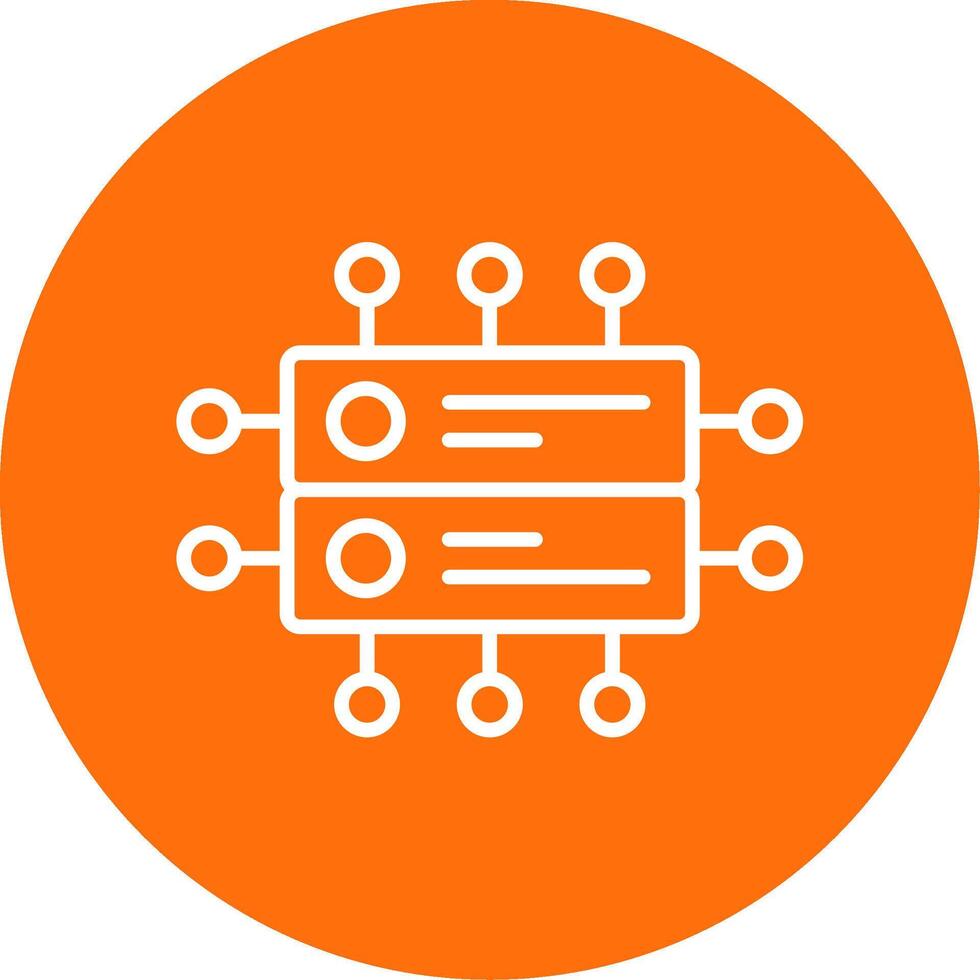 Data Network Multi Color Circle Icon vector