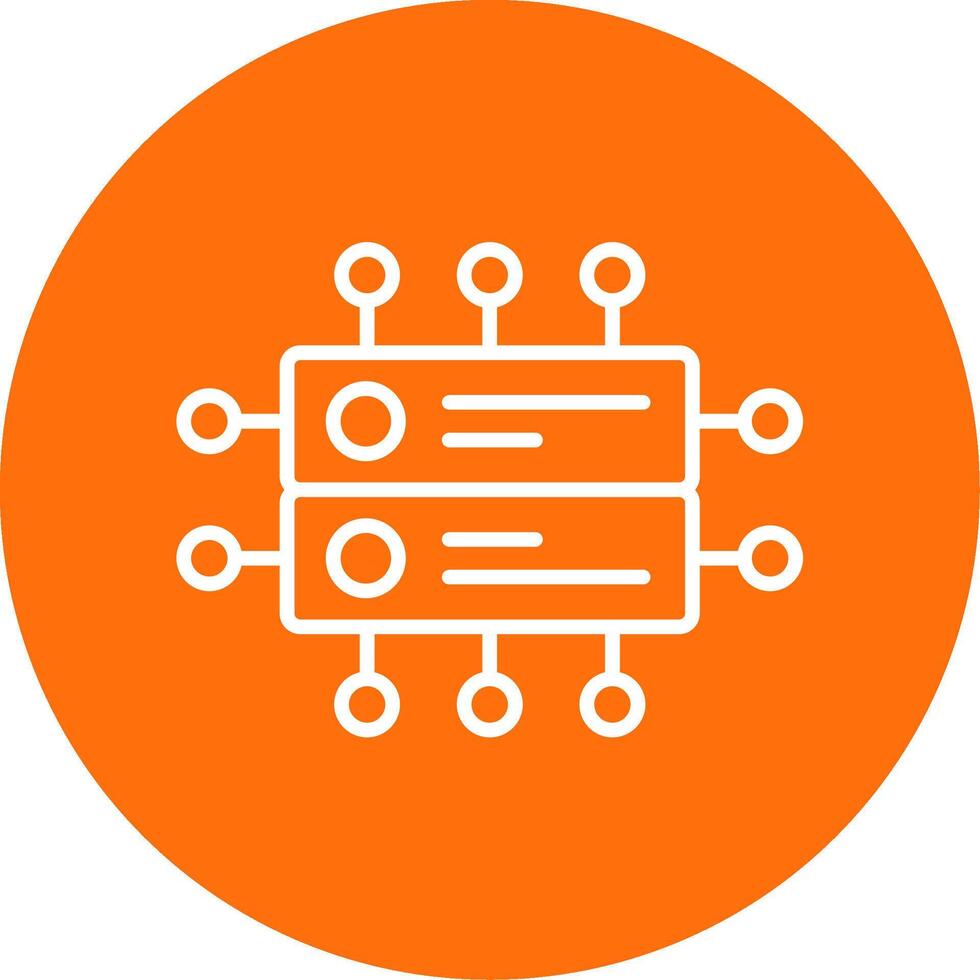 Data Network Multi Color Circle Icon vector