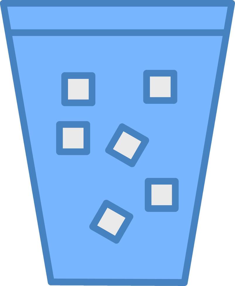 hielo línea lleno azul icono vector