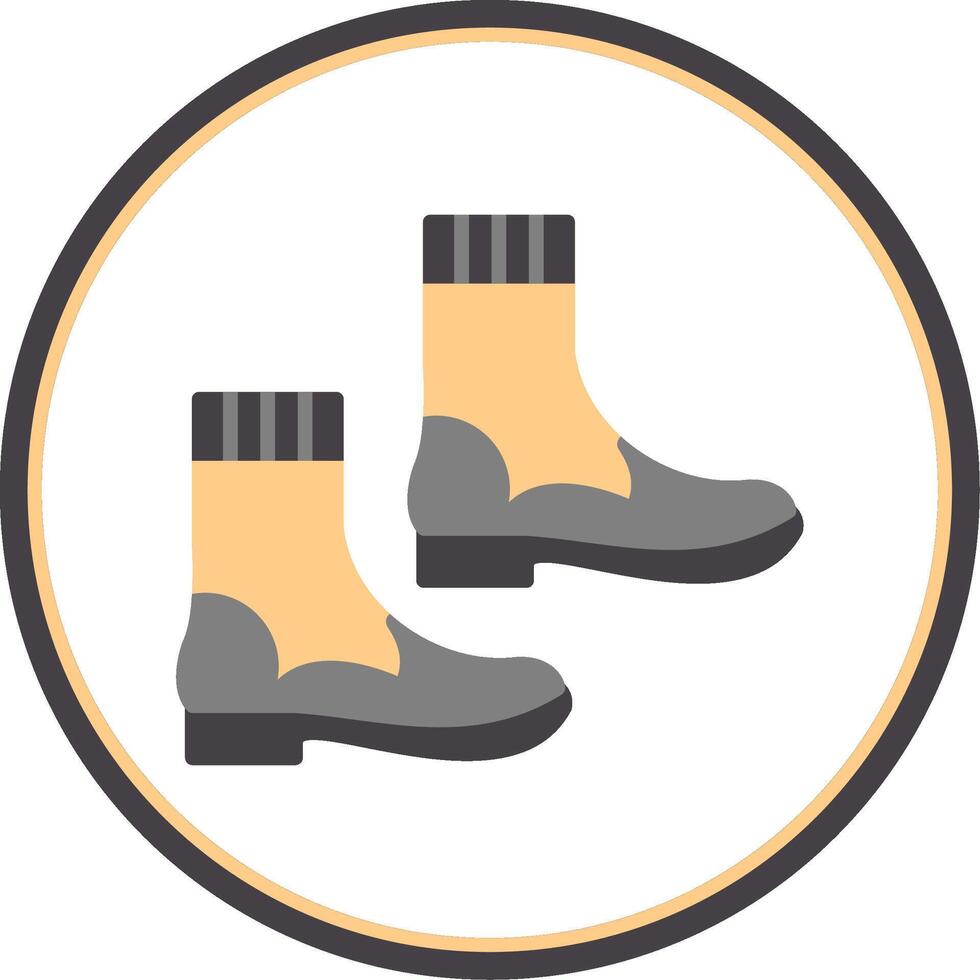 Boots Flat Circle Icon vector