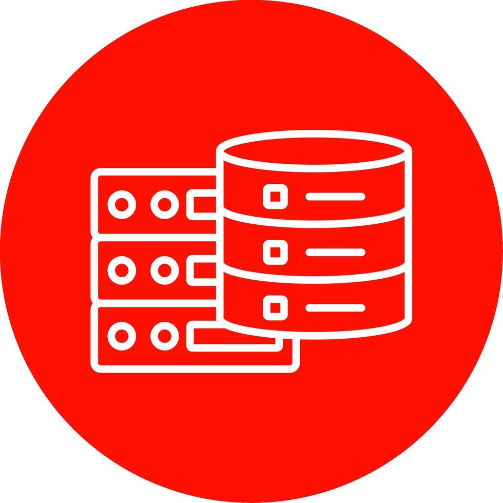 Data Server Multi Color Circle Icon vector