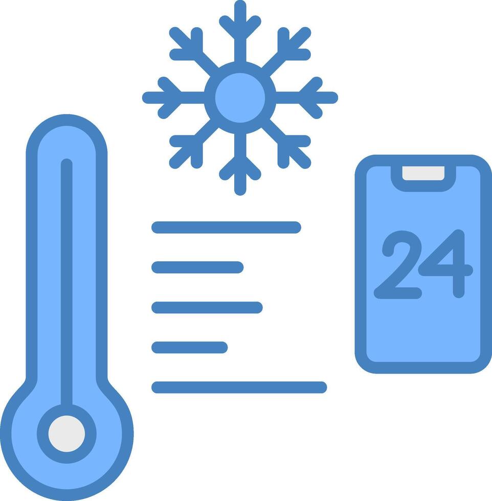 Temperature Control Line Filled Blue Icon vector