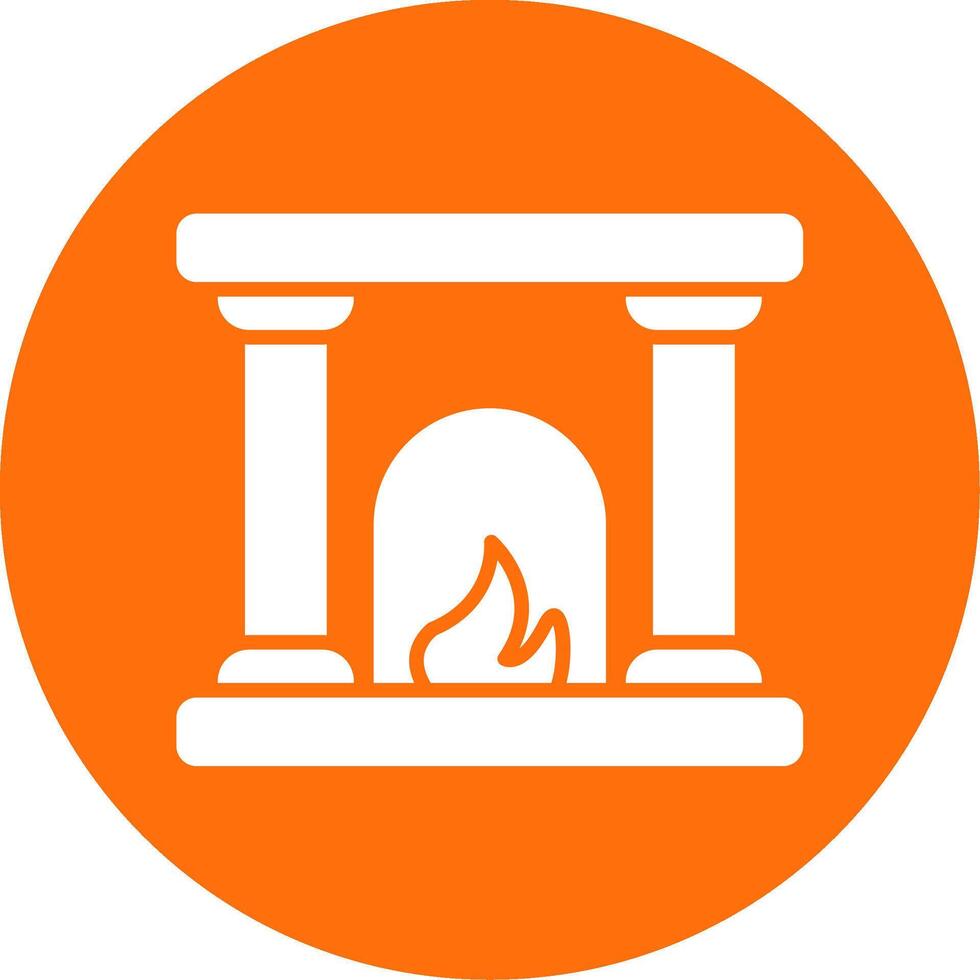 Fireplace Multi Color Circle Icon vector