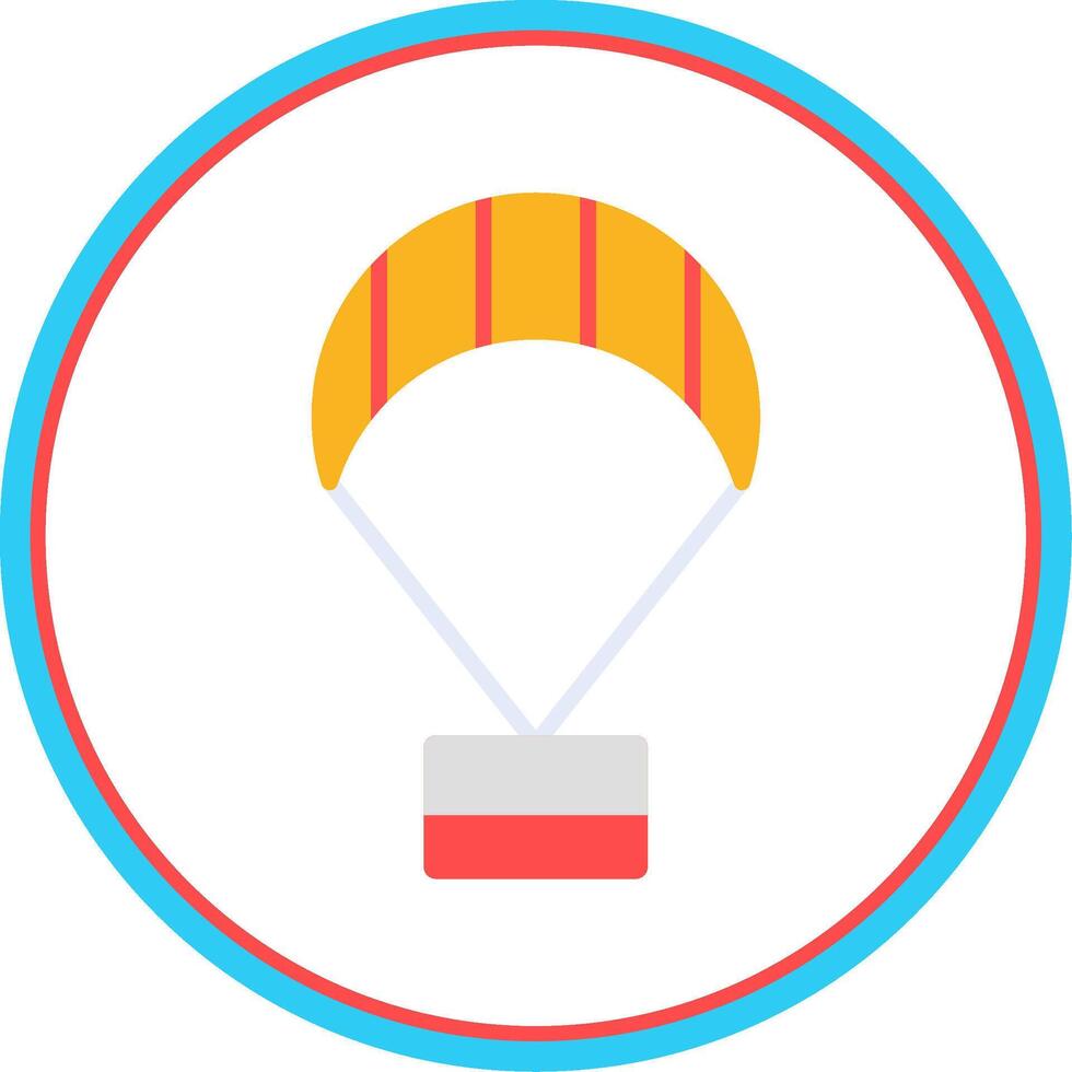 Paragliding Flat Circle Icon vector