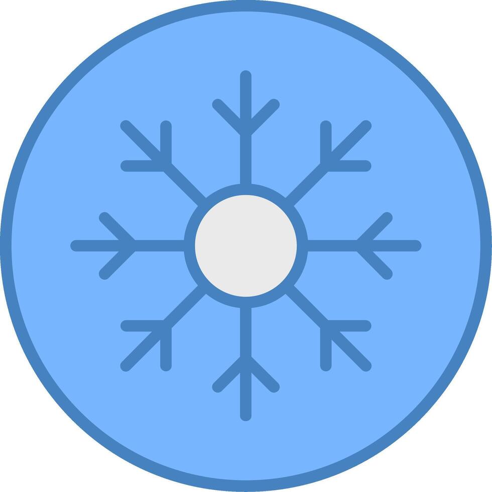 Frost Line Filled Blue Icon vector