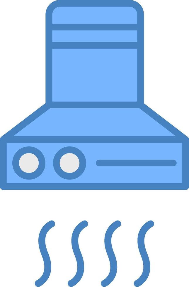 Extractor Hood Line Filled Blue Icon vector