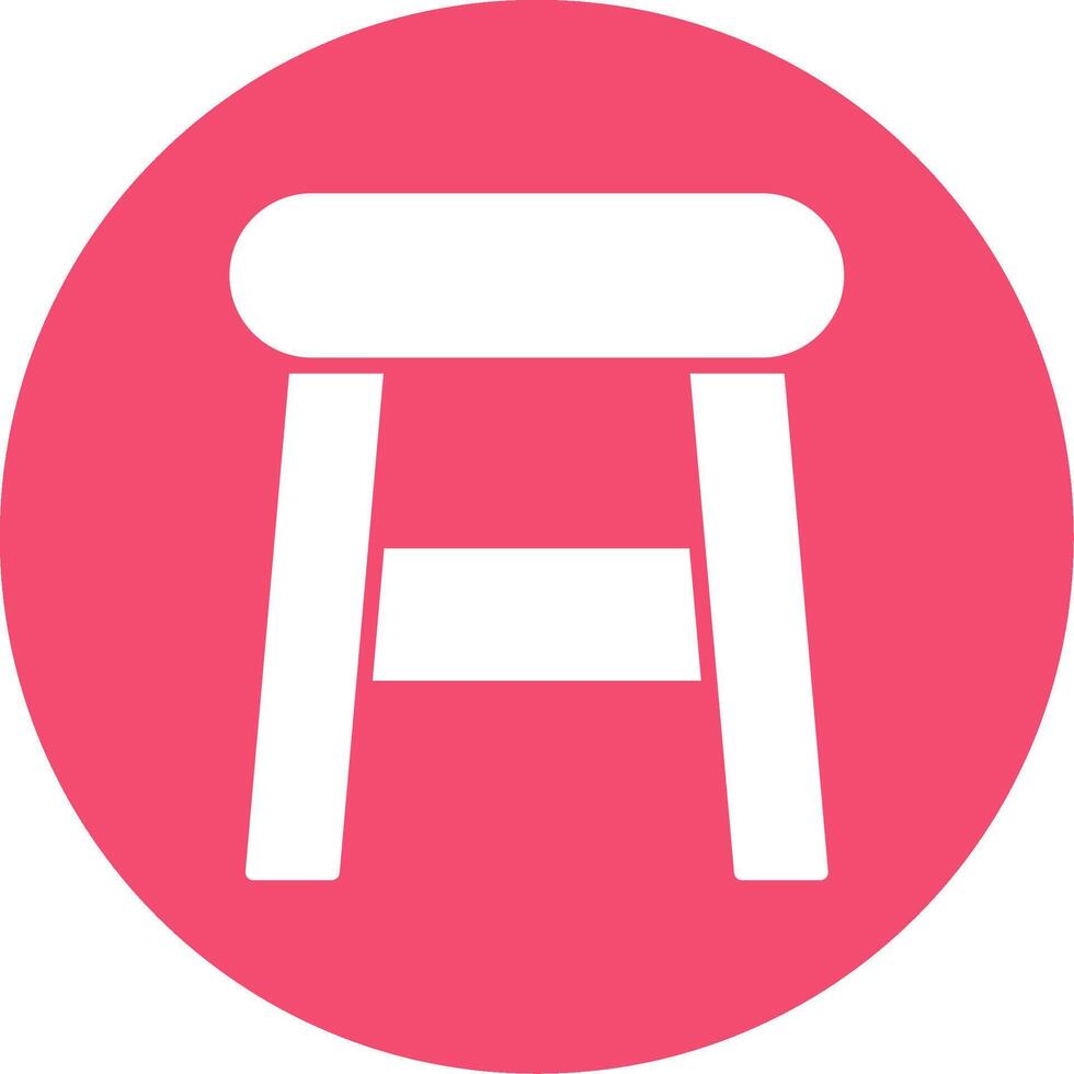 Stool Multi Color Circle Icon vector