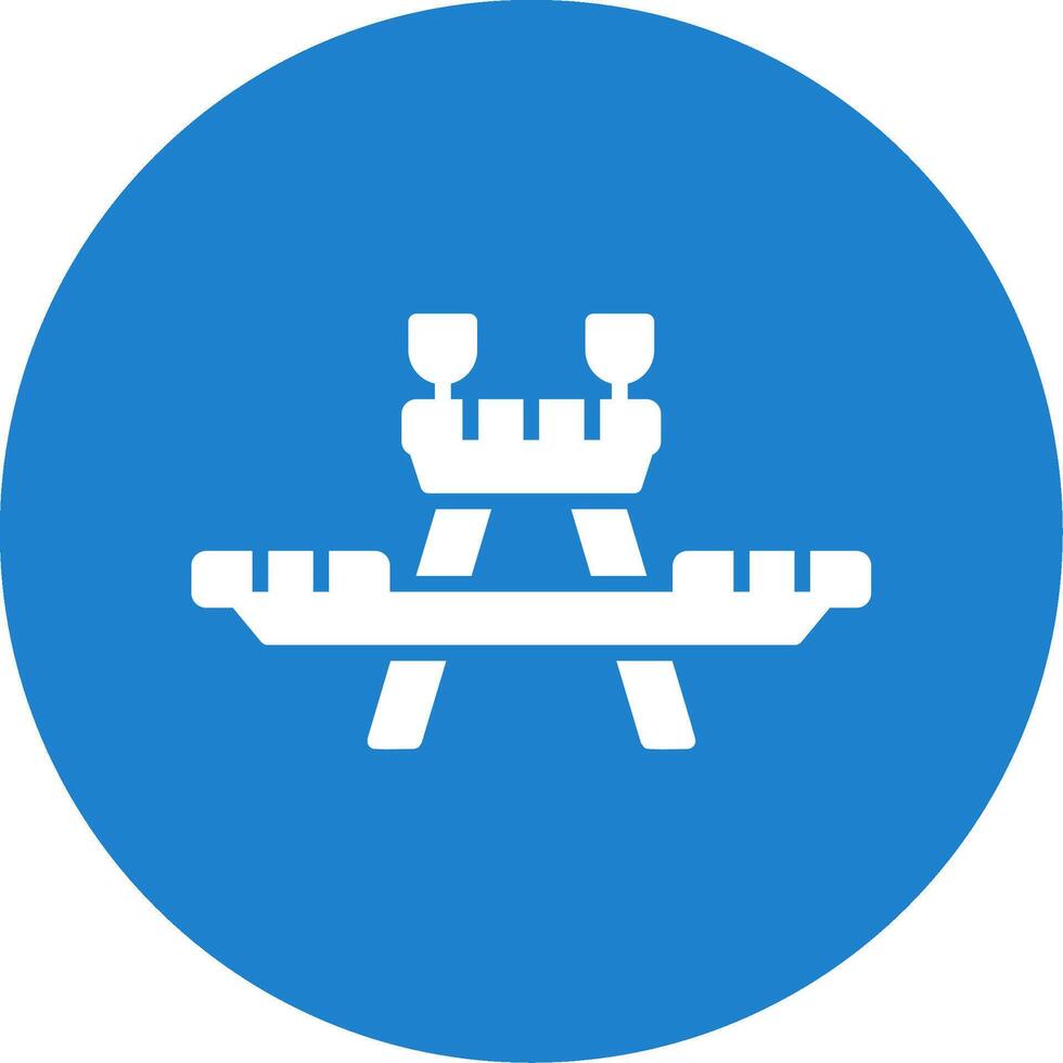 Picnic Table Multi Color Circle Icon vector
