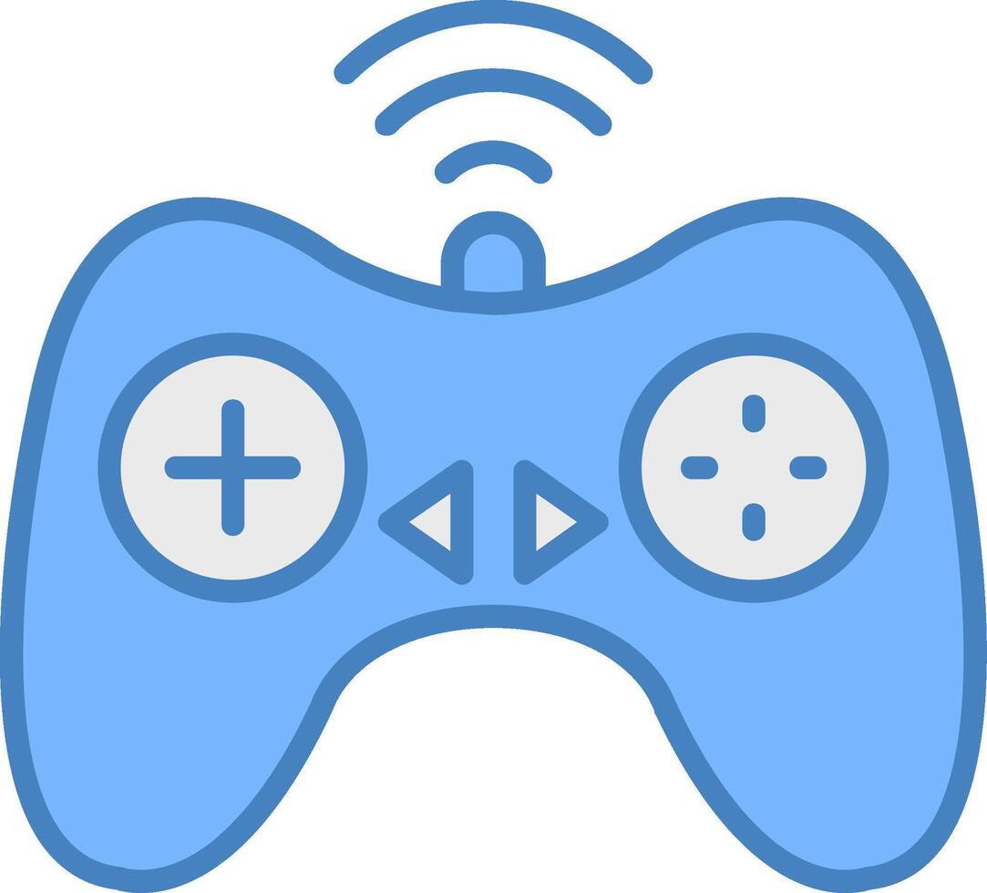 controlador línea lleno azul icono vector