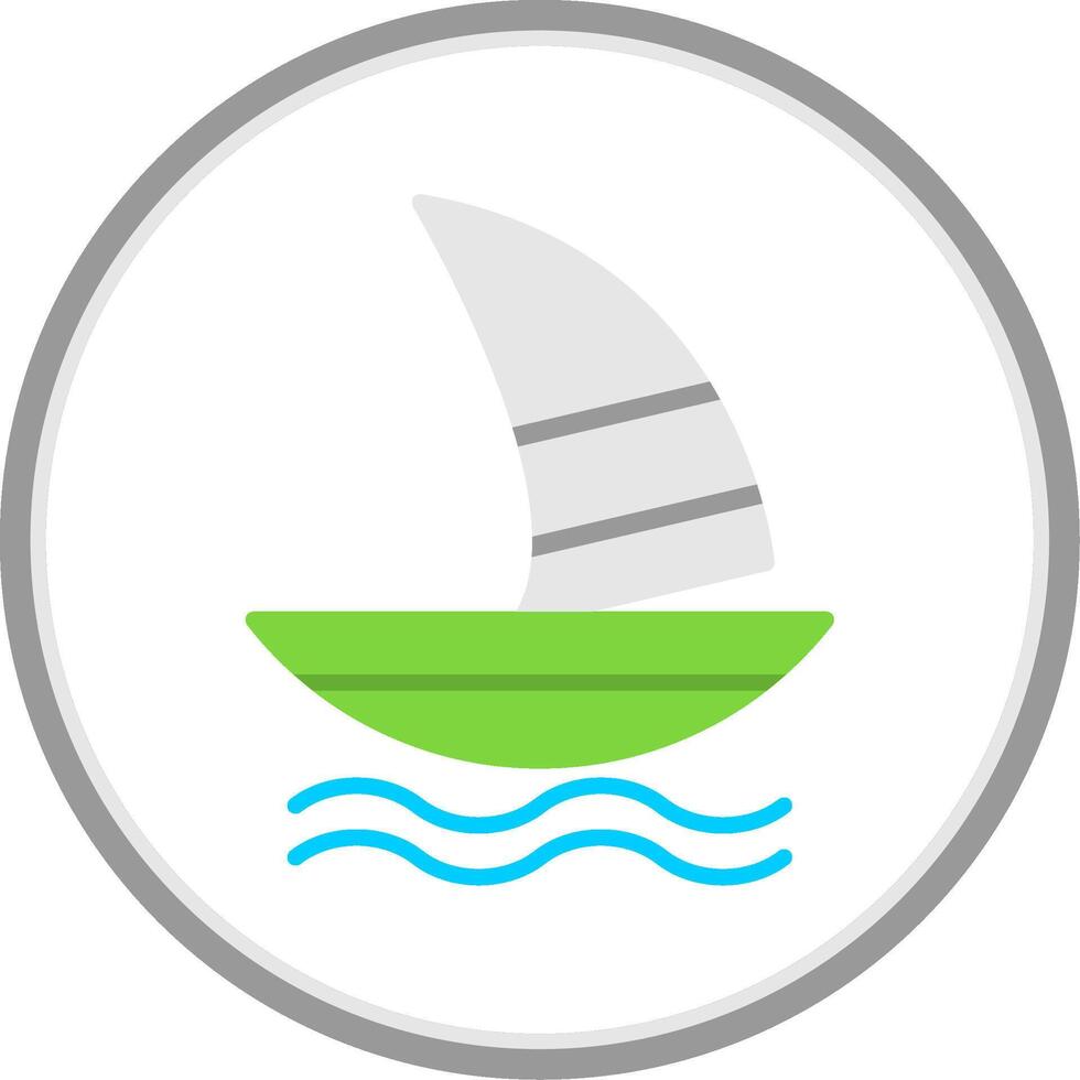 Windsurf Flat Circle Icon vector