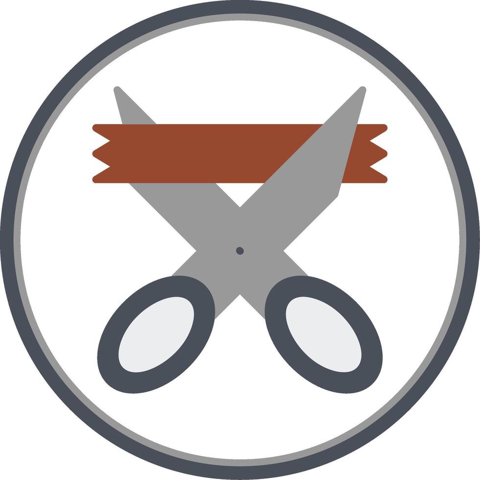Scissors Flat Circle Icon vector