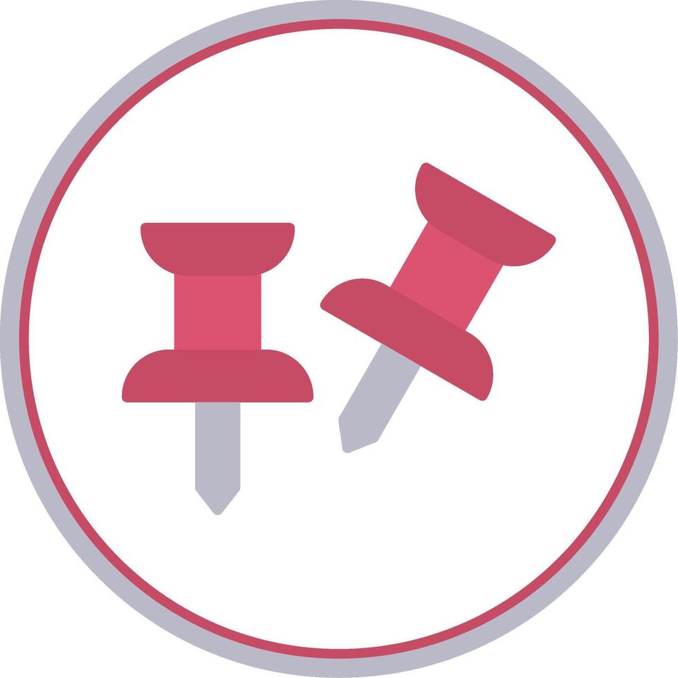 Push Pin Flat Circle Icon vector