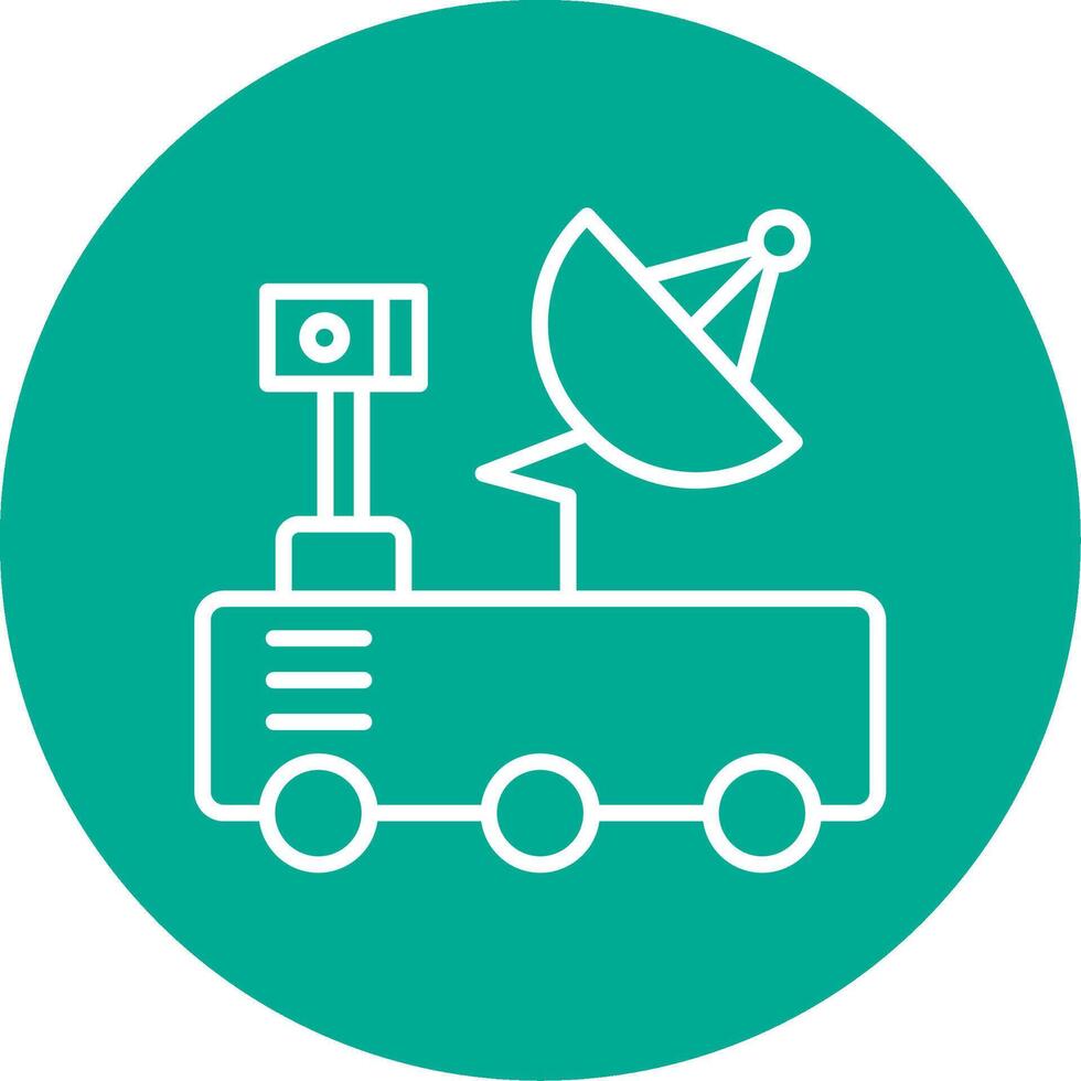 Mars Rover Multi Color Circle Icon vector