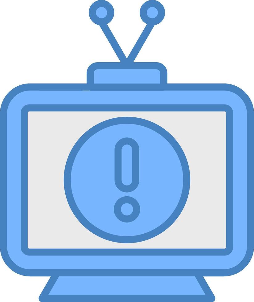Television Line Filled Blue Icon vector