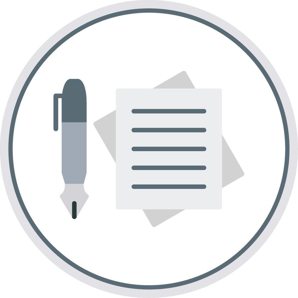 Notes Flat Circle Icon vector