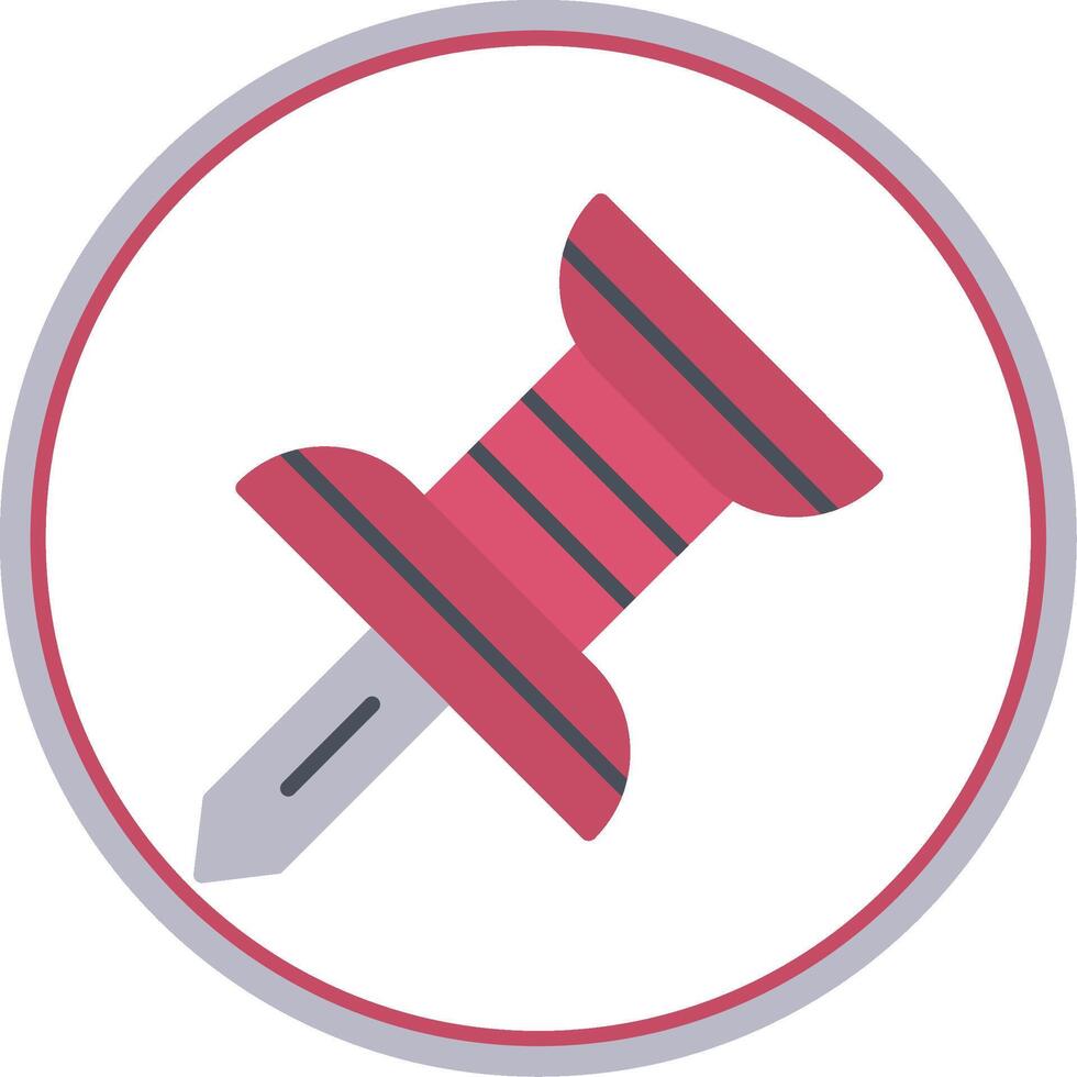 Push Pin Flat Circle Icon vector