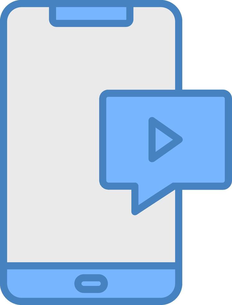Mobile Line Filled Blue Icon vector